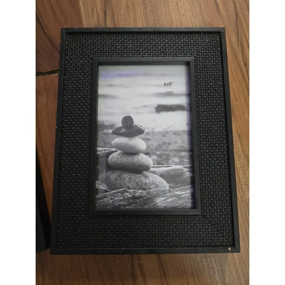 2 Threshold Photo Frame Picture 4x5 Black Textured